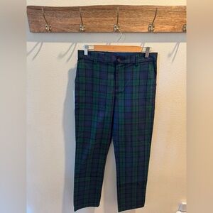 Vinyard Vines Boys Stewart Holiday Plaid Green and Navy Pants Size 18 Boys